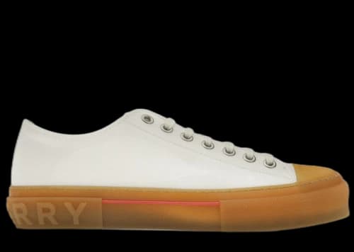 Burberry Logo Detail Cotton Trainer White