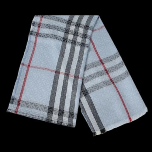 Burberry Checked Wool-Silk Scarf 'Pale Blue'