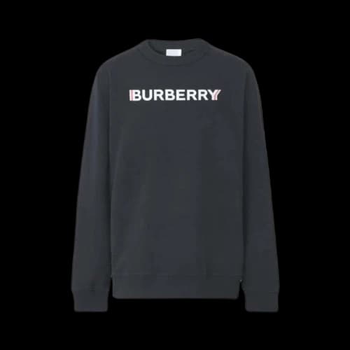 Burberry Logo Print Cotton Sweatshirt Black