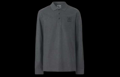 Burberry Long Sleeve Polo Charcoal Grey