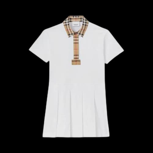 Burberry Kids Vintage Check Trim Piqu� Polo Shirtdress 'White'