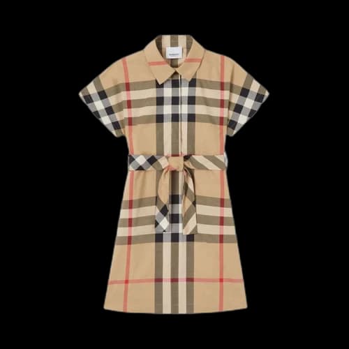 Burberry Kids Check Short-Sleeve Shirt Dress 'Archive Beige'