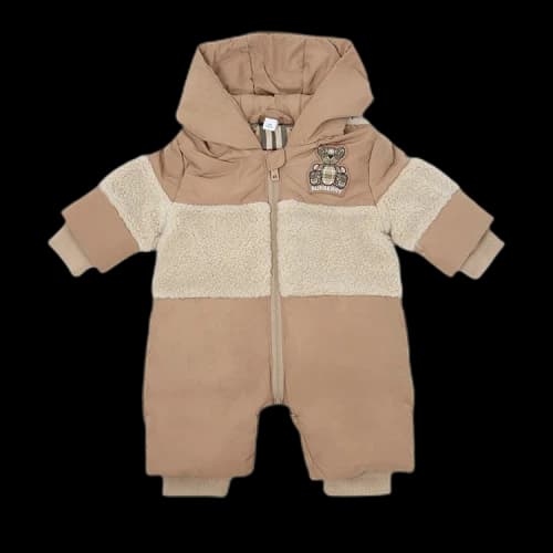 Burberry Kids Thomas Bear Patch Zipped Snowsuit 'Archive Beige'