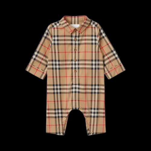 Burberry Kids Check Jumpsuit 'Archive Beige'