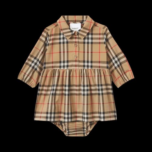 Burberry Kids Check Bloomer Dress 'Archive Beige'