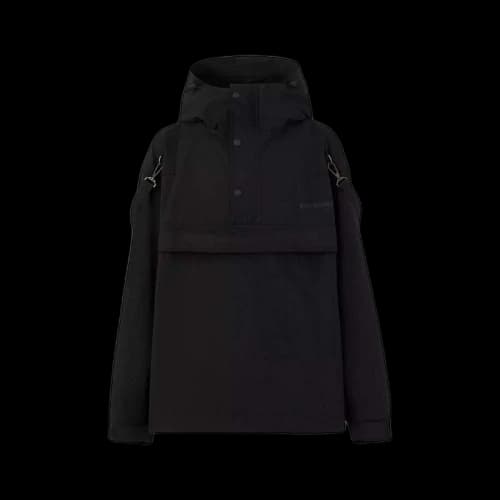 Burberry Logo Print Oversized Windbreaker Jacket Black