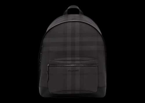 Burberry Charcoal Check And Leather Backpack Charcoal