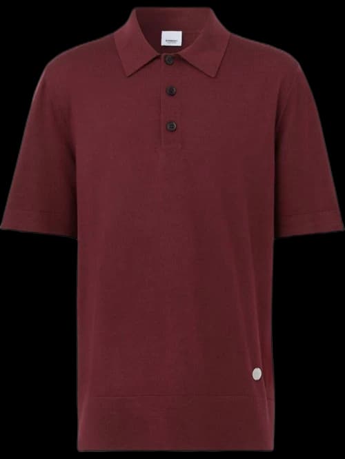 Burberry Monogram Motif Logo-Plaque Polo Bordeaux