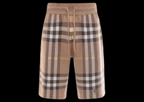 Burberry Tartan Motif Bermuda Shorts Beige
