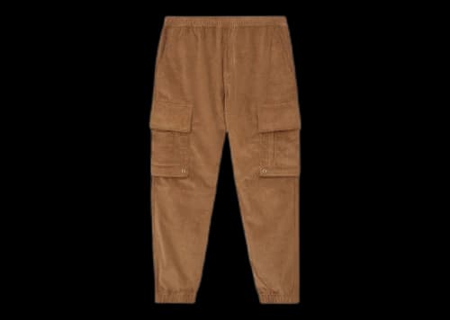 Burberry Logo Detail Corduroy Cargo Trousers Dark Camel