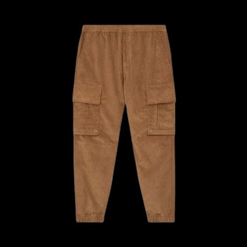 Burberry Logo Detail Corduroy Cargo Trousers 'Dark Camel'