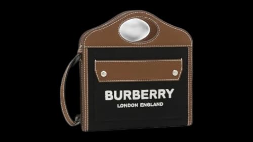 Burberry Two-Tone Canvas and Leather Micro Pocket Bag Black