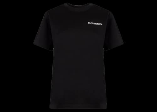 Burberry Women's Back Monogram Cotton T-Shirt Black