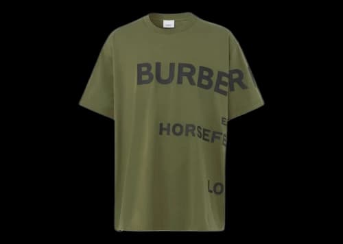 Burberry Horseferry Print Cotton Oversized T-shirt Olive/Black