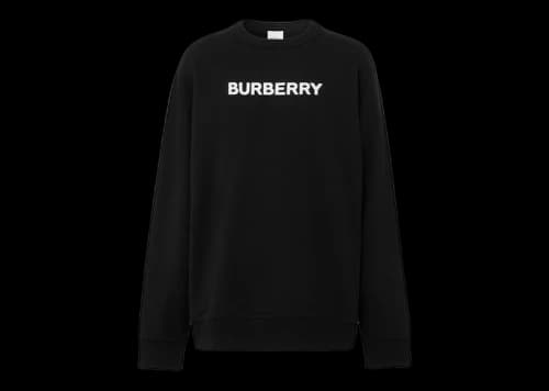 Burberry Logo Print Cotton Sweater Black/White