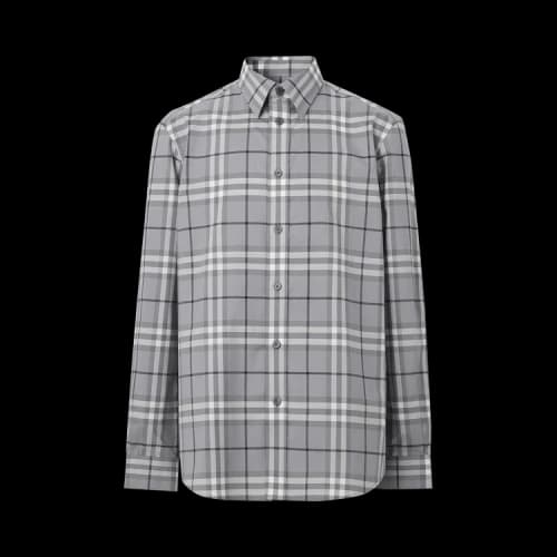 Burberry Check Patterned Shirt 'Storm Grey'