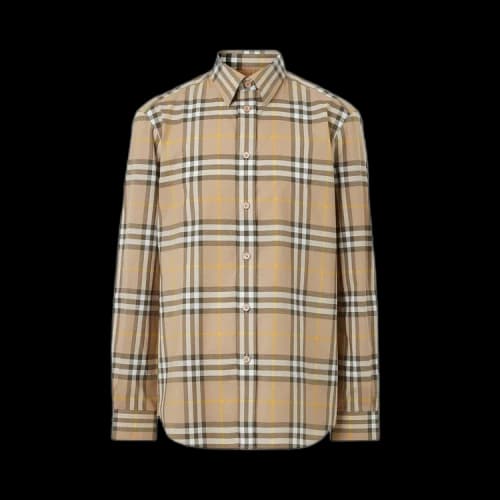 Burberry Check Cotton Shirt Truffle