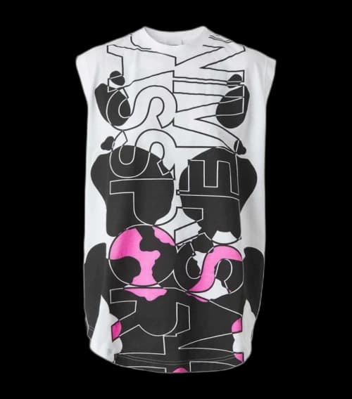 Burberry Universal Passport Printed Sleeveless T-shirt White/Pink/Black