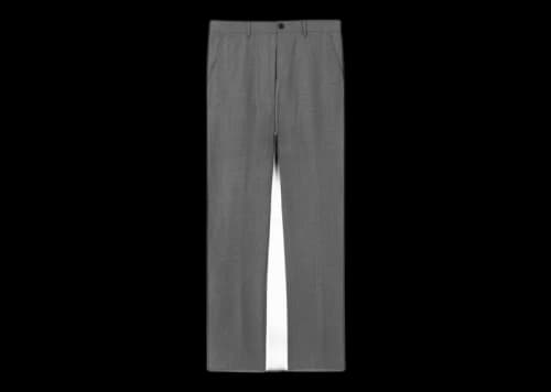 Burberry Monogram Motif Wool Tailored Trousers Grey
