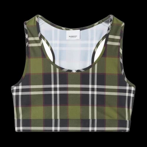 Burberry Vintage Check Crop Top 'Dark Olive'