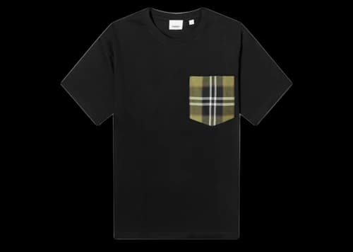 Burberry Oversized Checked Twill-Trimmed Cotton-Jersey T-shirt Black