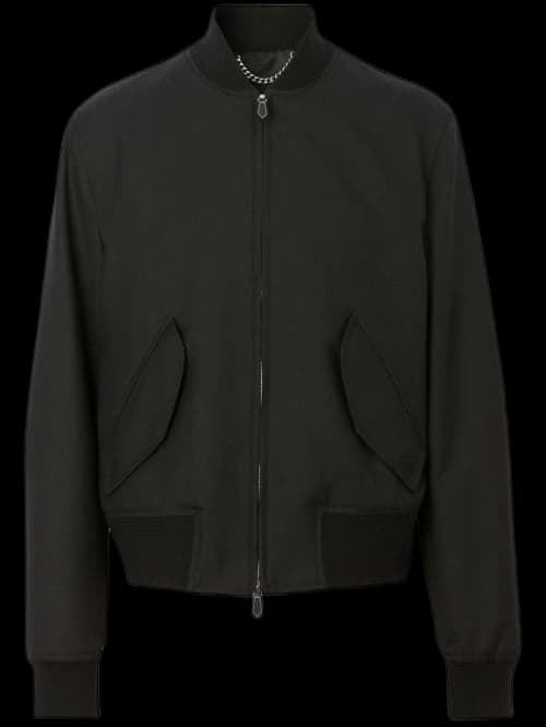 Burberry Zip-Up Wool Jacket Black