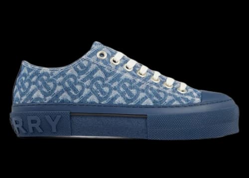 Burberry Monogram Pattern Low Top Denim Blue