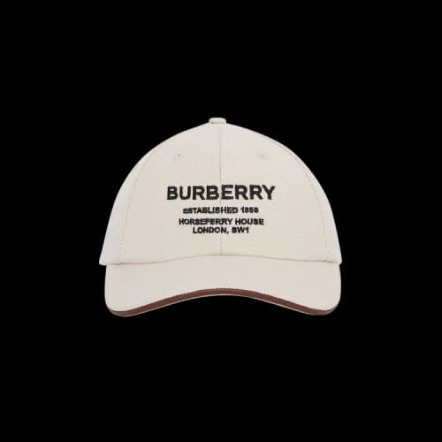 Burberry Horseferry Motif Canvas Baseball Cap 'Natural'