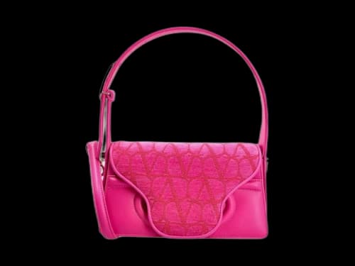 Valentino Le Grand Deuxième Logo Plaque Shoulder Bag Pink