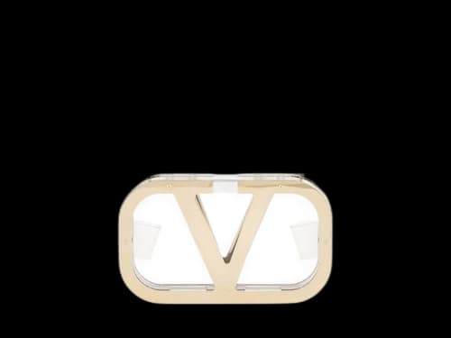 Valentino V'Logo Signature Minaudiere Clutch Gold