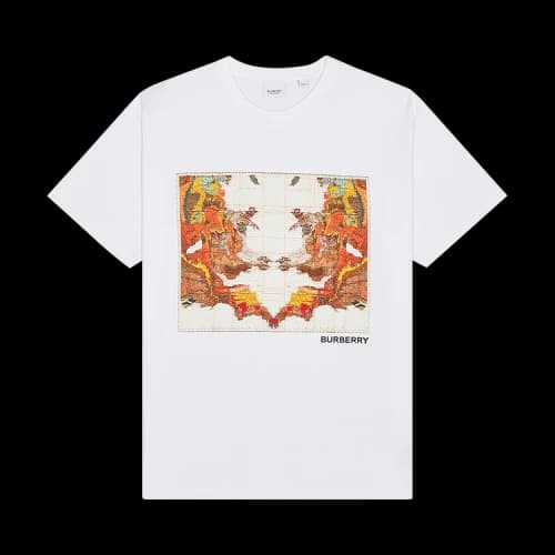 Burberry Map Print Oversized T-Shirt 'White'