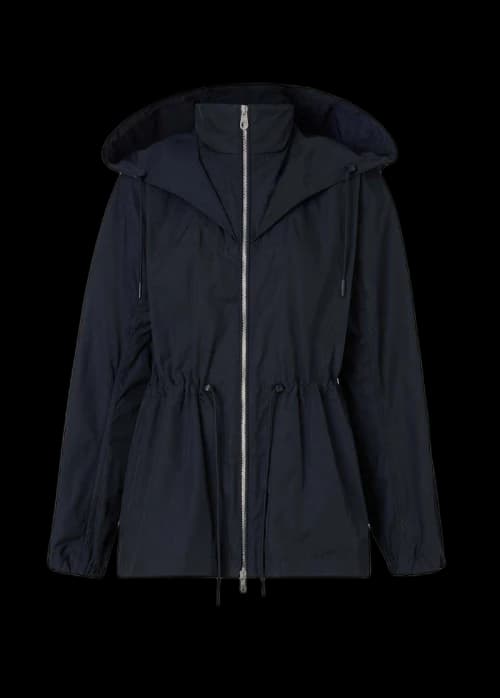 Burberry Logo Detail Hoooded Parka Navy