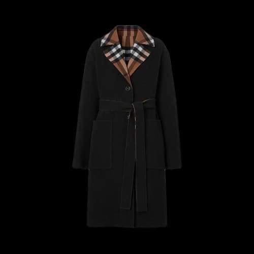 Burberry Reversible Check Wool Coat 'Birch Brown'