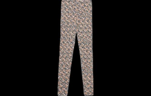 Burberry Madden Monogram-Print High-Rise Stretch-Woven Leggings White/Beige