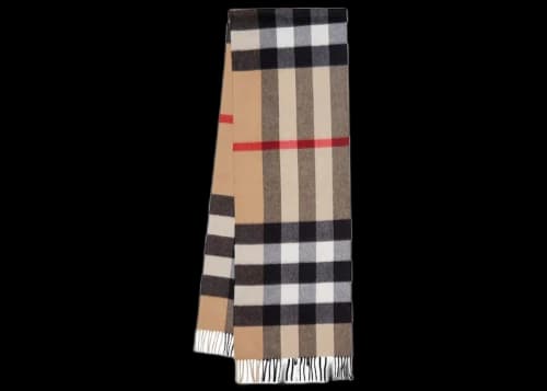 Burberry Check Cashmere Scarf Archive Beige