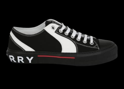Burberry Low-Top Canvas Sneaker Black White