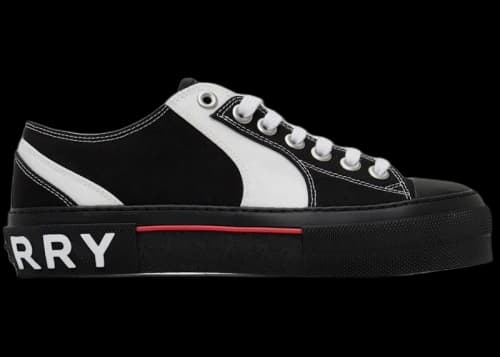 Burberry Colorblock Low Top Canvas Sneaker Black White