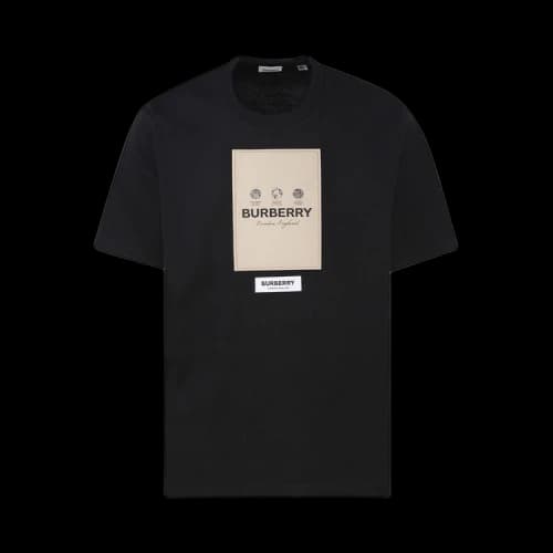 Burberry Label Appliqué Cotton Oversized T-Shirt 'Black'
