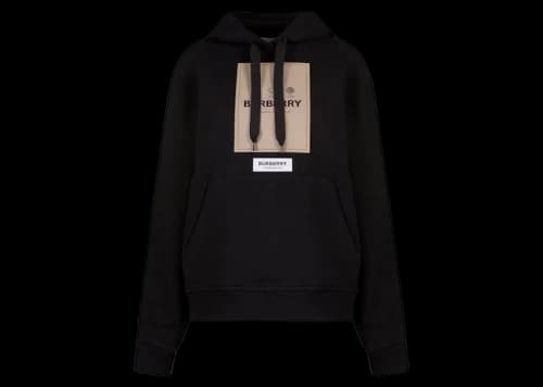 Burberry Women's Frontal Logo Organic Cotton Sweatshirt Black