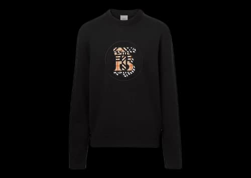 Burberry Monogram Motif Wool Knit Sweater Black/Multi