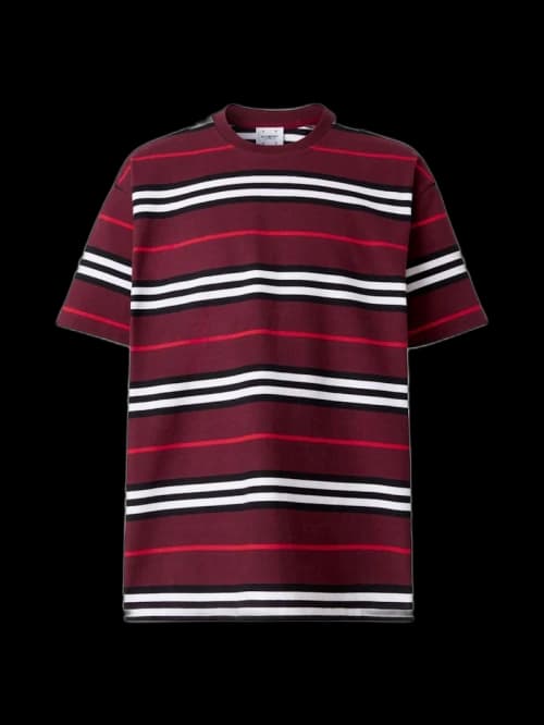 Burberry Icon Stripe Cotton Oversized T-shirt Deep Mulberry