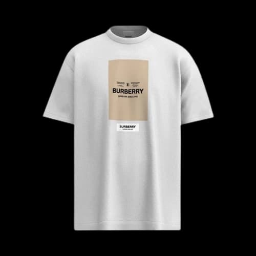 Burberry Label Applique Cotton Oversized T-Shirt White