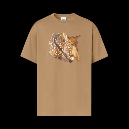 Burberry Deer Print Oversized T-Shirt 'Camel'