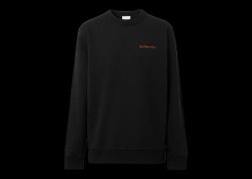 Burberry TB Logo-Embroidered Crewneck Sweatshirt Black