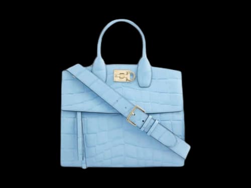 Ferragamo Studio Soft Shoulder Bag Blue