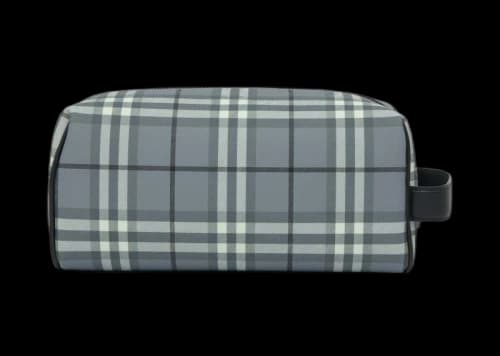 Burberry Vintage Check Print Wash Bag Light Grey