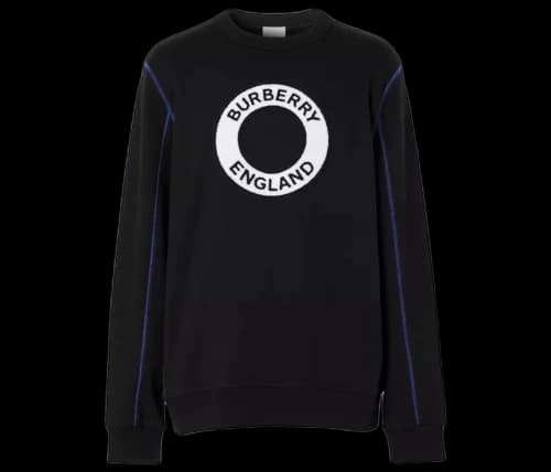 Burberry Logo Graphic Cotton Sweatshirt Black