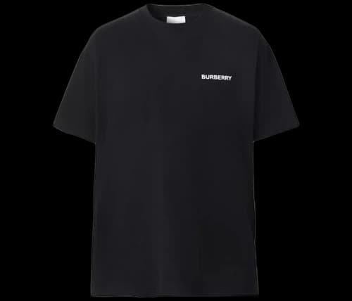 Burberry Ekd Print Cotton Oversized T-shirt Black