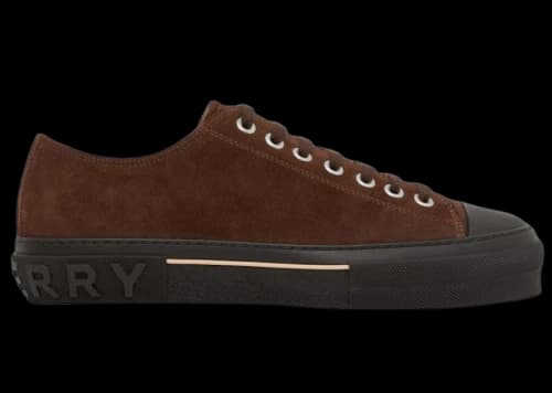 Burberry Logo-heel Suede Low-top Trainer Brown