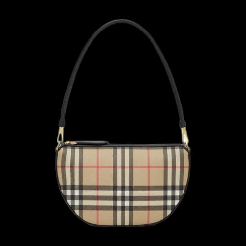 Burberry Olympia Vintage Check Mini Shoulder Bag 'Beige/Black'